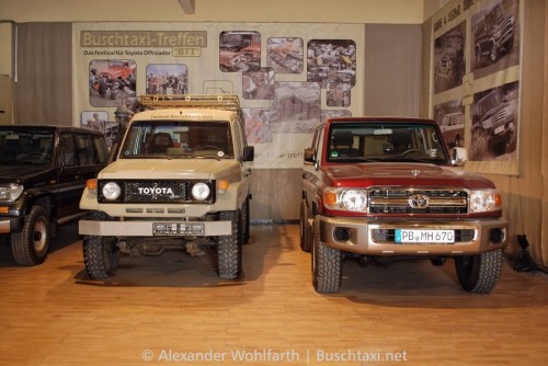 Land Cruiser 75, altes Gesicht im Vergleich mit Land Cruiser 76, neues Gesicht