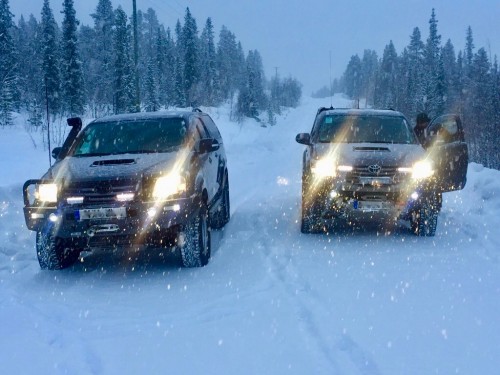 Mit Kumpel Grabenschwein letzten Winter in Lappland