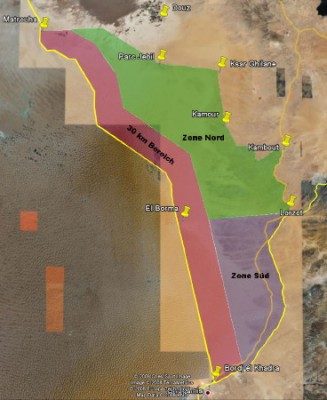 Map of the restricted zone in Tunisia for Goggle Earth (from desert-info.ch)