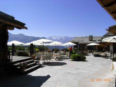 blick vom hotel auf mont-blanc massiv