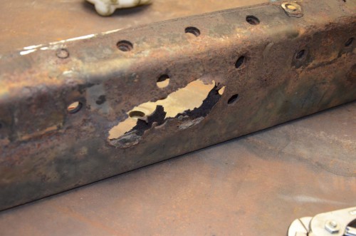 Leichte Rostschäden an der Hecktraverse