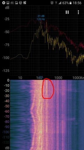 Frequenzanalyse - Vibrationen bei 250 - 260 hz