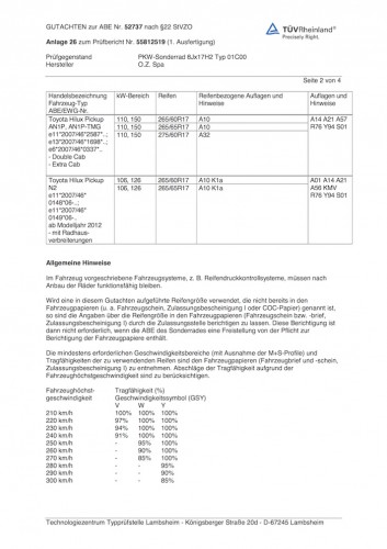 OZ Rally Raid 8x17 ET25 Gutachten TÜV Rheinland - Seite 2